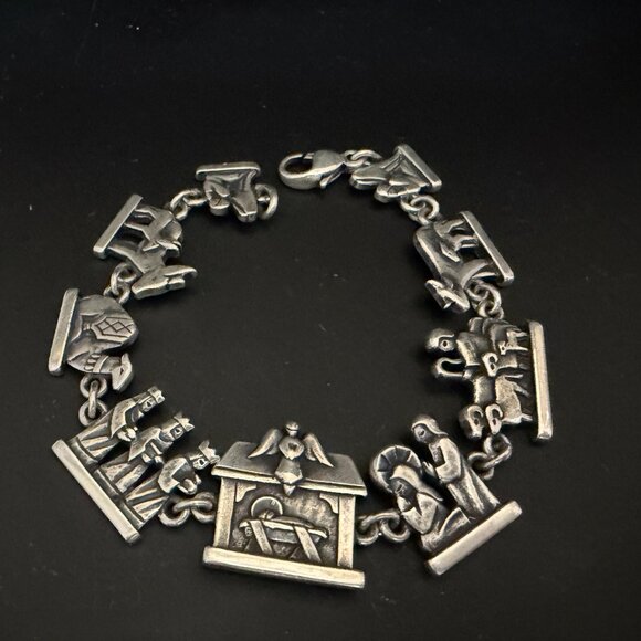 James Avery Sterling Noah’s Ark Bracelet Sculptural Panels 7.5